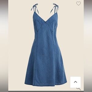 NWT J. Crew Tie Shoulder Mini Slip Dress in Indigo Linen Size 16